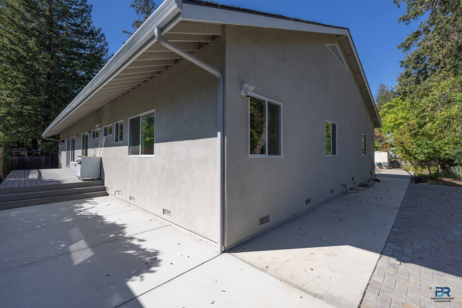 Side exterior of a new home built by Preferred Builders in Walnut Creek